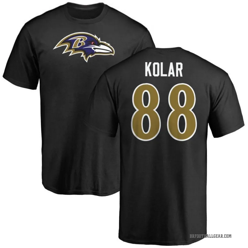 Charlie Kolar Men's Black Baltimore Ravens Logo T-Shirt -