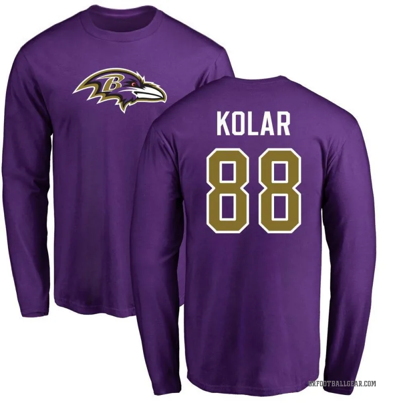 Charlie Kolar Men's Purple Baltimore Ravens Logo Long Sleeve T-Shirt -