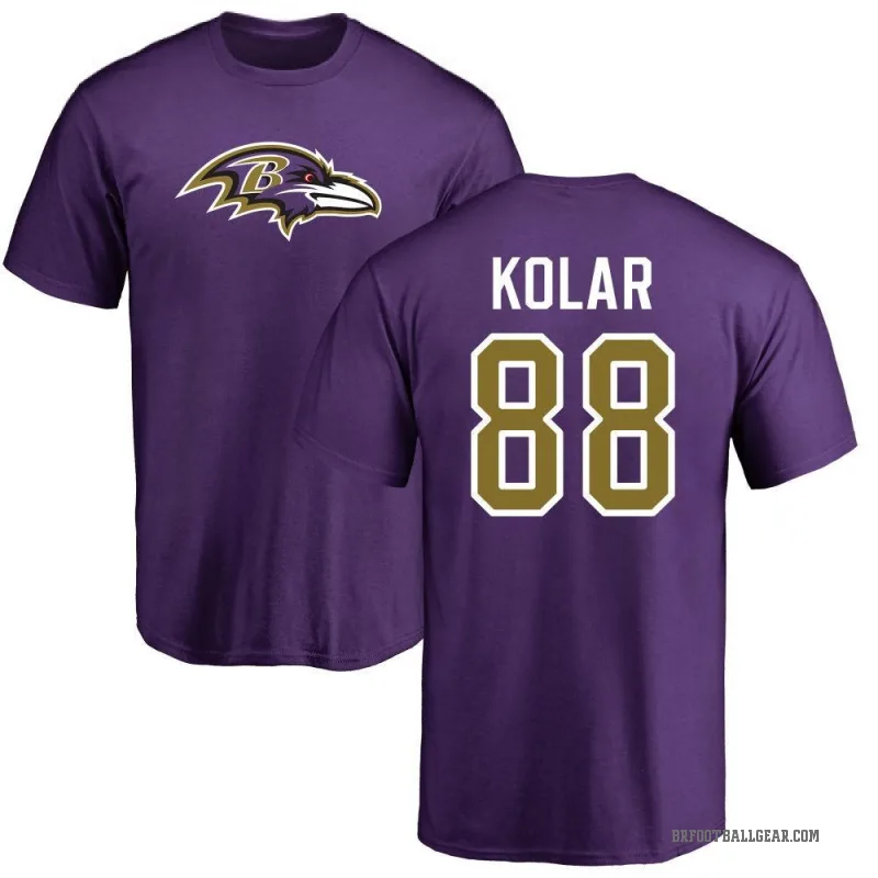 Charlie Kolar Men's Purple Baltimore Ravens Logo T-Shirt -