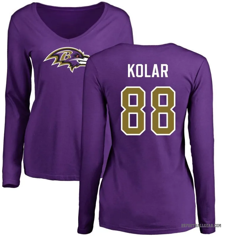 Charlie Kolar Women's Purple Baltimore Ravens Logo Slim Fit Long Sleeve T-Shirt -