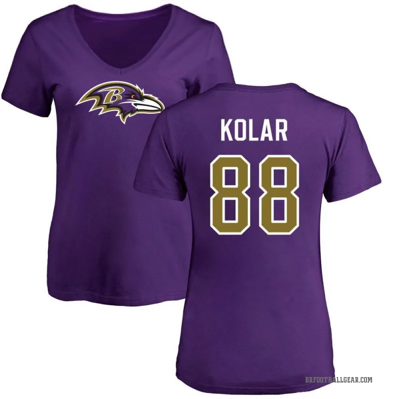 Charlie Kolar Women's Purple Baltimore Ravens Logo Slim Fit T-Shirt -