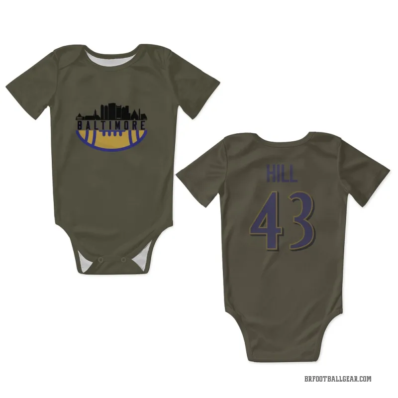 Justice Hill Olive Baltimore Ravens Newborn & Infant Bodysuit