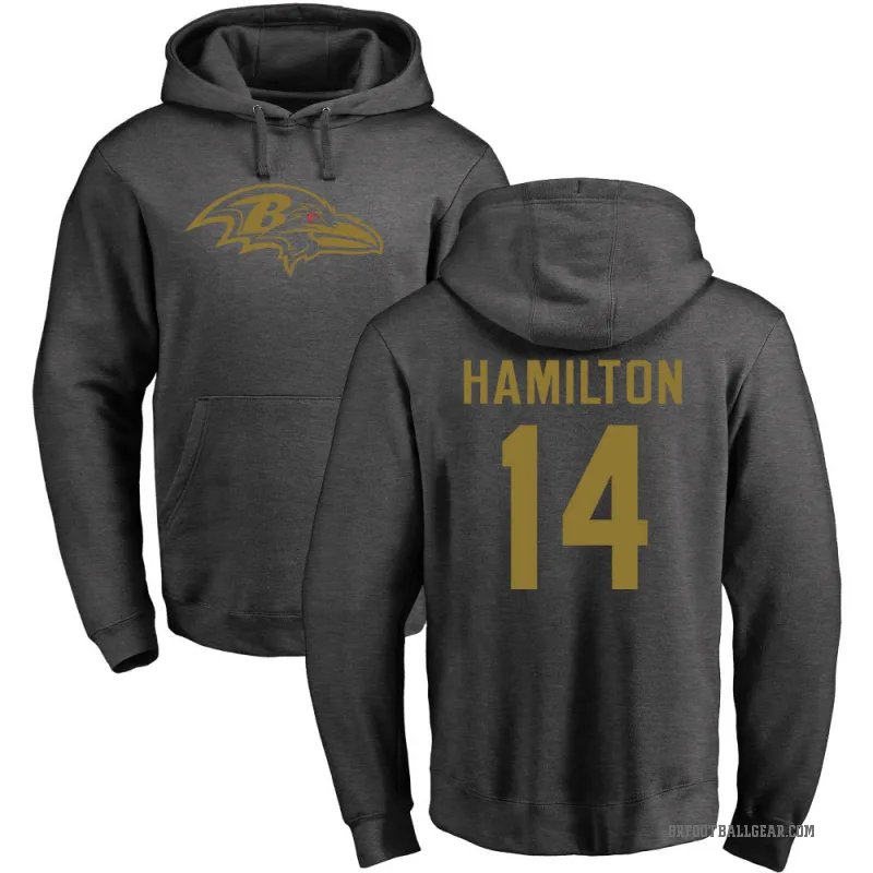 Kyle Hamilton Men's Baltimore Ravens Pro Line by Branded Ash One Color Pullover Hoodie