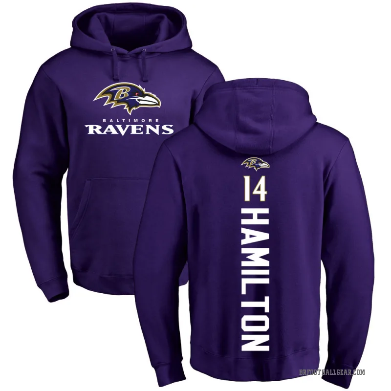 Kyle Hamilton Men's Purple Baltimore Ravens Pro Line by Branded Backer Pullover Hoodie