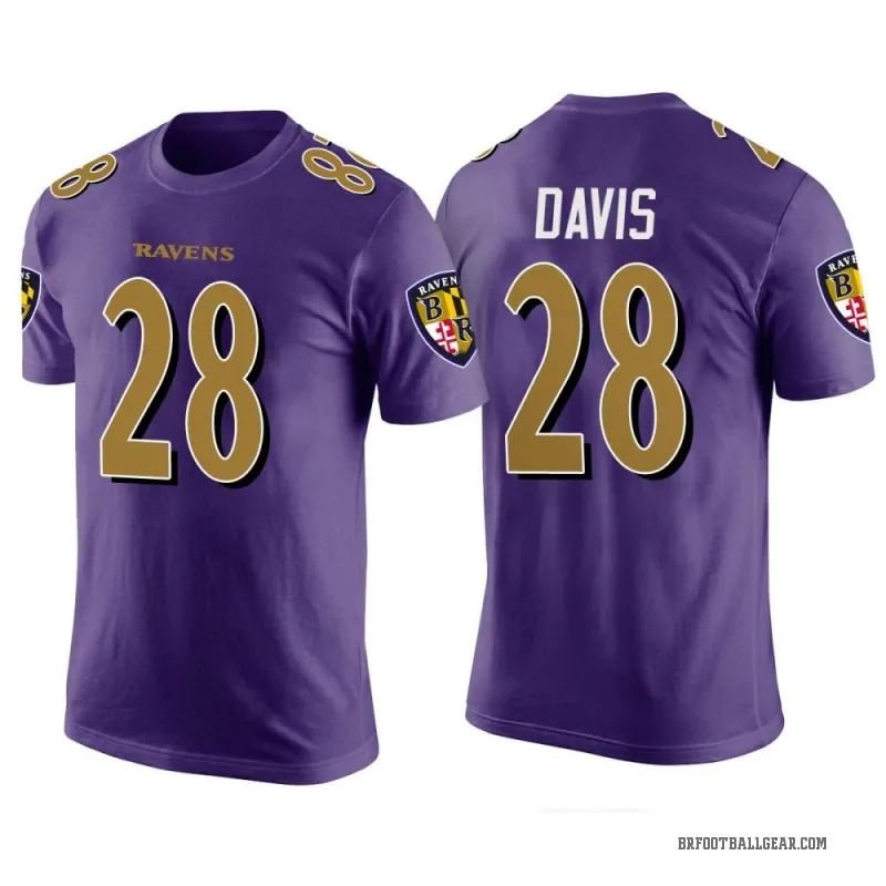 Mike Davis Men's Purple Baltimore Ravens Color Rush T-Shirt