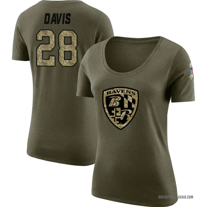 Mike Davis Women's Olive Baltimore Ravens Salute to Service Scoop Neck T-Shirt