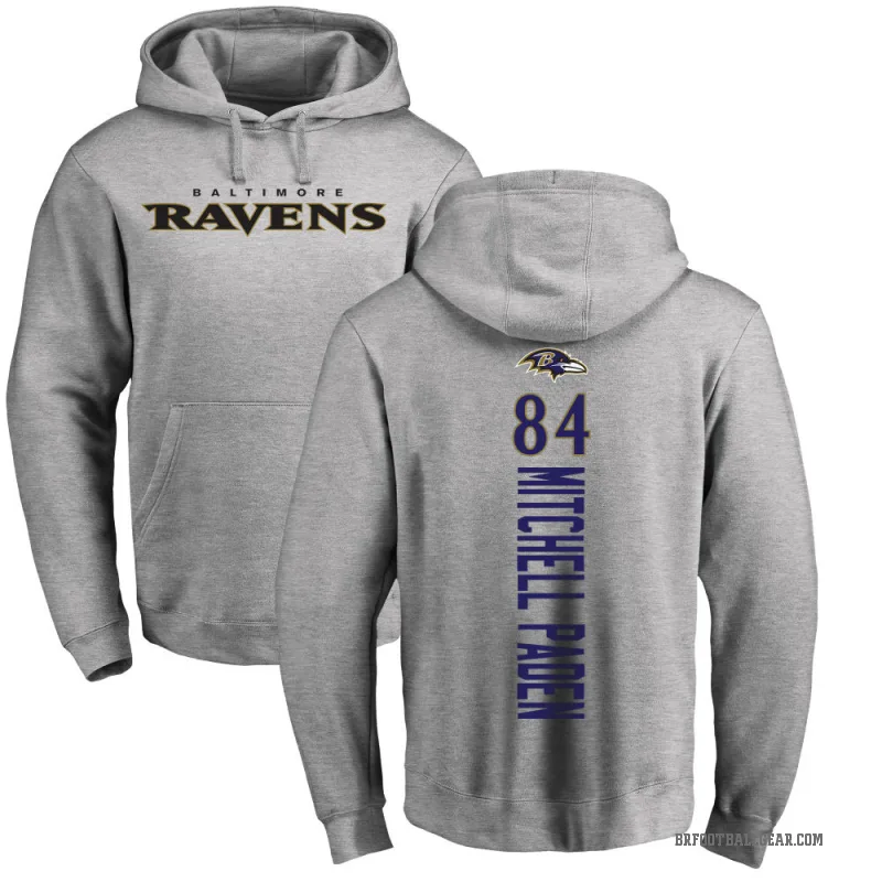 Zaire Mitchell-Paden Men's Baltimore Ravens Pro Line Ash Backer Pullover Hoodie