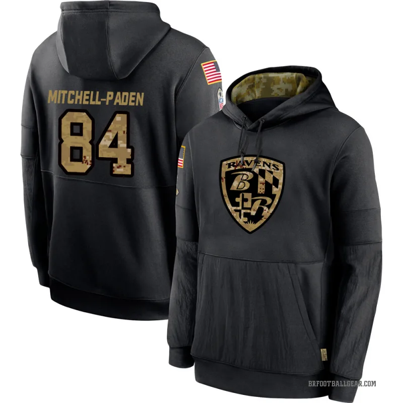 Zaire Mitchell-Paden Men's Black Baltimore Ravens 2020 Salute to Service Sideline Performance Pullover Hoodie