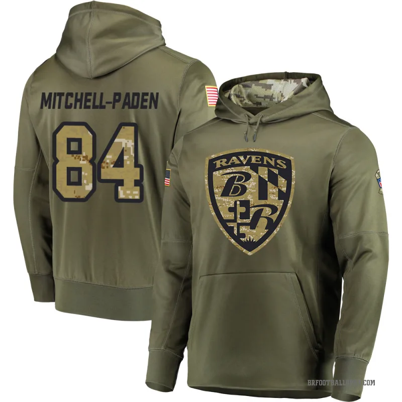 Zaire Mitchell-Paden Men's Olive Baltimore Ravens Salute to Service Pullover Hoodie