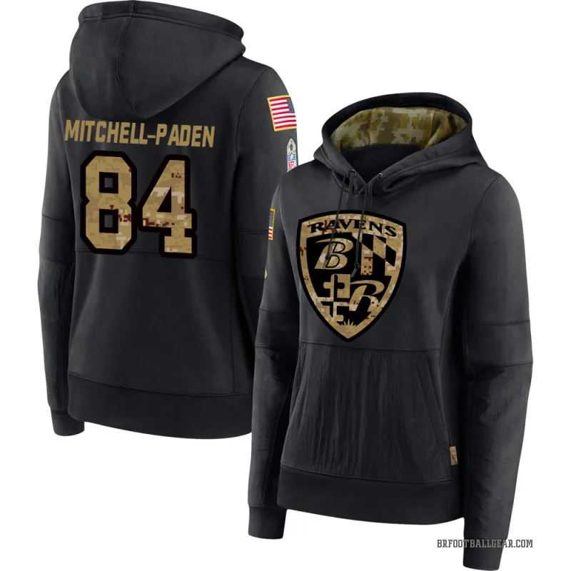 Zaire Mitchell-Paden Women's Black Baltimore Ravens 2020 Salute to Service Sideline Performance Pullover Hoodie